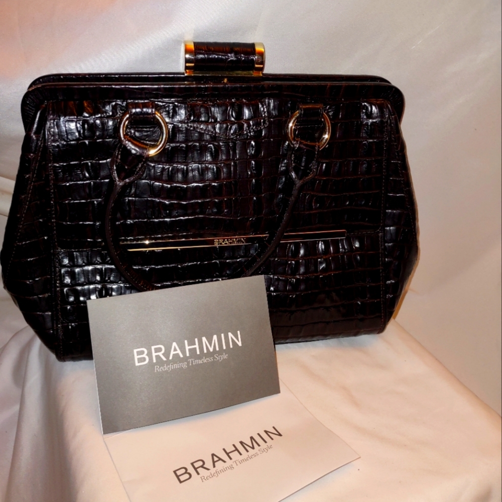 Brahmin Bags | Brahmin Frame Espresso La Scala K87626ES Brown Leather Satchel |